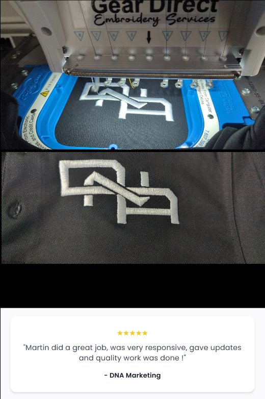 Embroidery for DNA Marketing